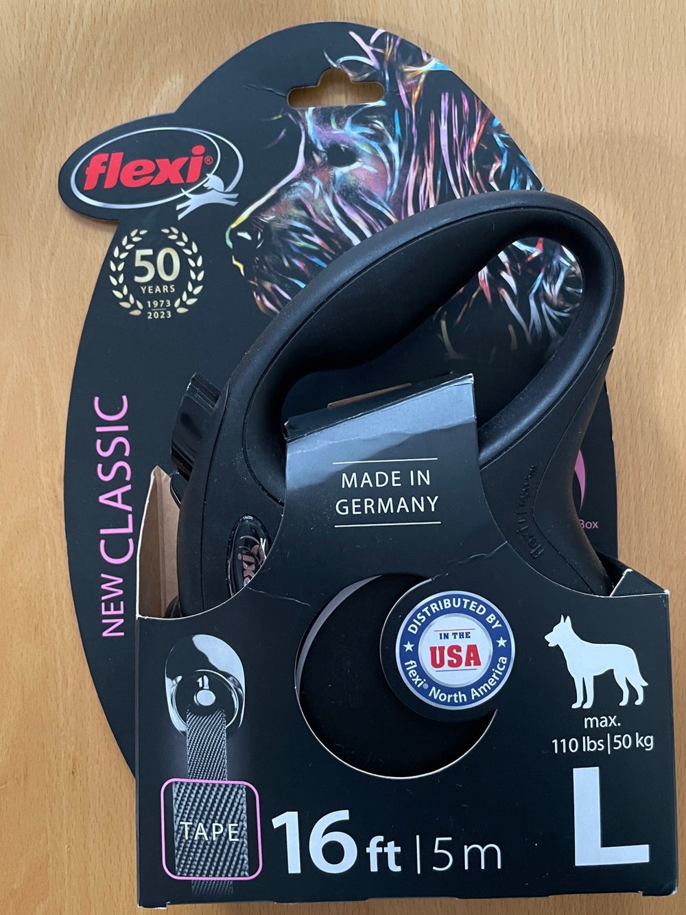FLEXI Classic Tape Retractable Leash 16FT Large Black NEW